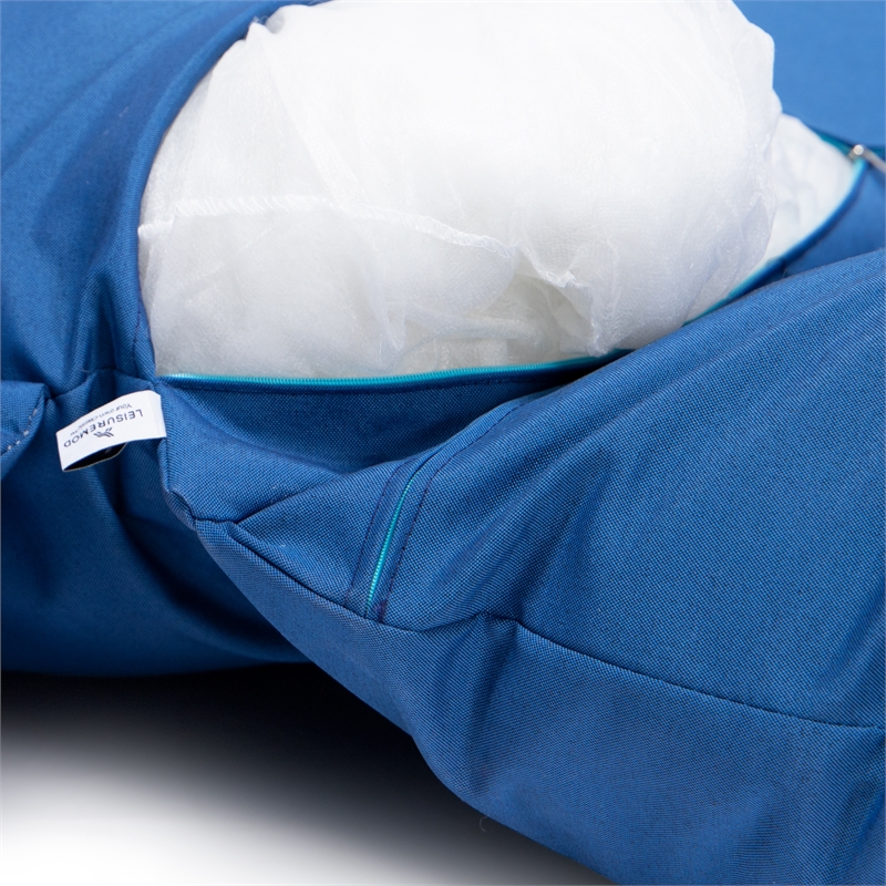 LeisureMod 2 person Double Egg Swing Chair Cushion in Blue