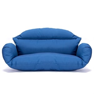 LeisureMod 2 person Double Egg Swing Chair Cushion in Blue