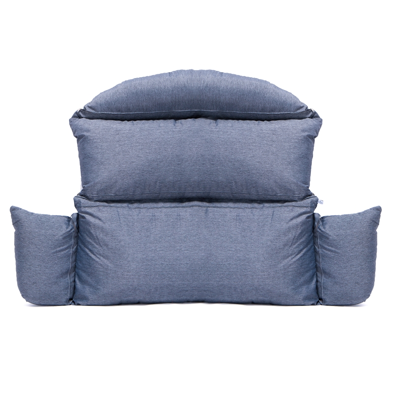 LeisureMod 2 person Double Egg Swing Chair Cushion in Charcoal