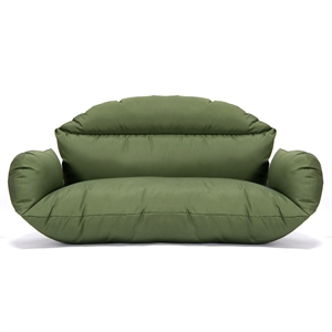 LeisureMod 2 person Double Egg Swing Chair Cushion in Dark Green
