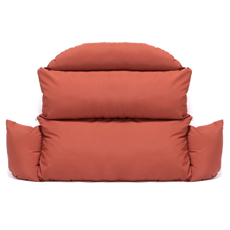 LeisureMod 2 person Double Egg Swing Chair Cushion in Dark Orange