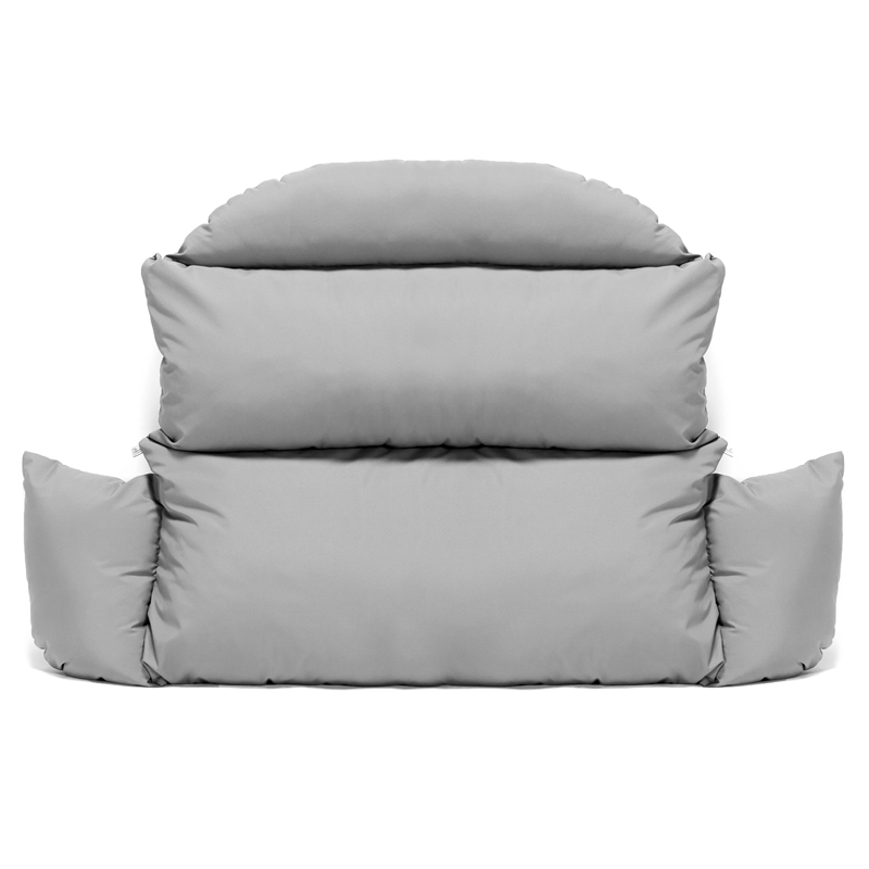 LeisureMod 2 person Double Egg Swing Chair Cushion in Light Gray