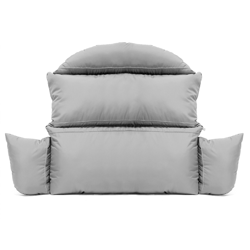 LeisureMod 2 person Double Egg Swing Chair Cushion in Light Gray