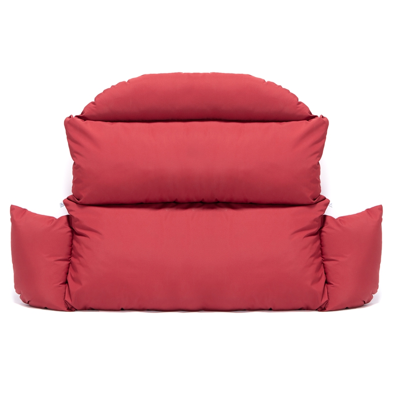 LeisureMod 2 person Double Egg Swing Chair Cushion in Red