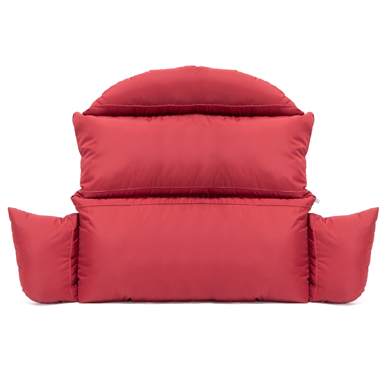 LeisureMod 2 person Double Egg Swing Chair Cushion in Red