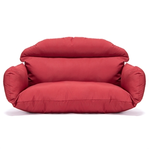 LeisureMod 2 person Double Egg Swing Chair Cushion in Red