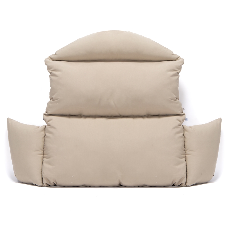 LeisureMod 2 person Double Egg Swing Chair Cushion in Taupe