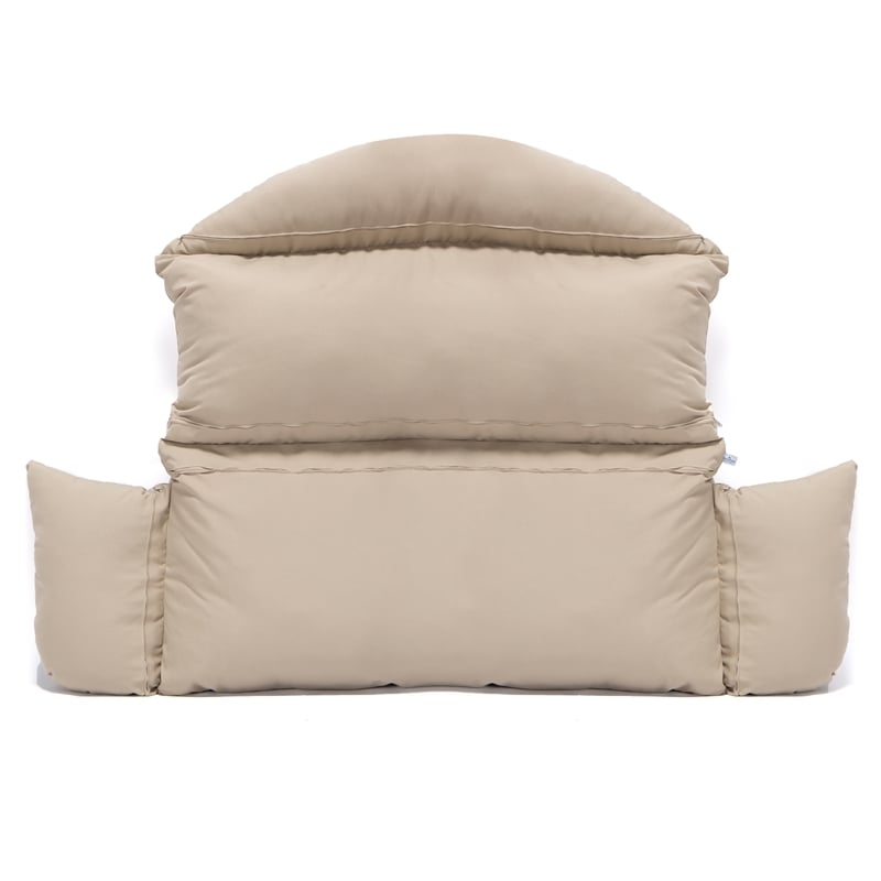 LeisureMod 2 person Double Egg Swing Chair Cushion in Taupe
