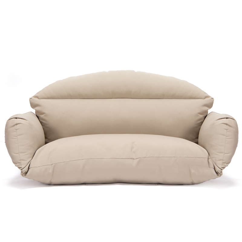 LeisureMod 2 person Double Egg Swing Chair Cushion in Taupe