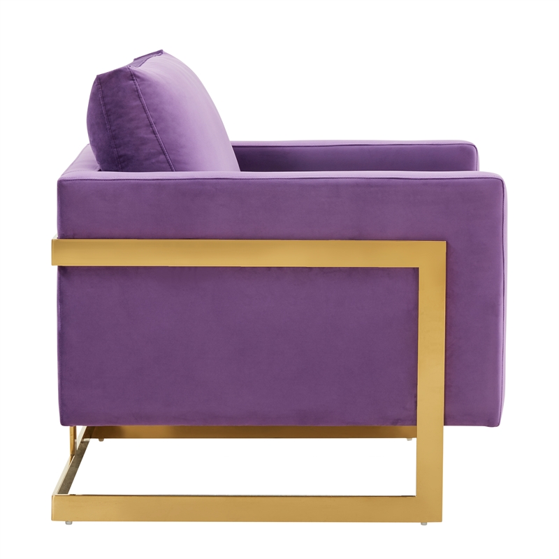 purple and gold accent chair