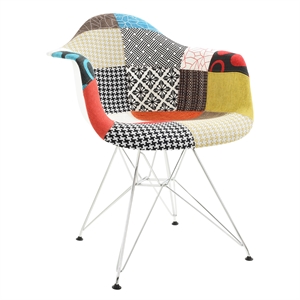 leisuremod willow multicolor fabric eiffel base accent armchair