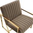 LeisureMod Montgomery Velvet Pinstripe Accent Chair Armchair In Dark Grey