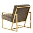 LeisureMod Montgomery Velvet Pinstripe Accent Chair Armchair In Dark Grey