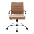 LeisureMod Benmar Modern Leatherette Executive Swivel Office Chair In Brown