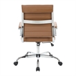 LeisureMod Benmar Modern Leatherette Executive Swivel Office Chair In Brown