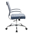 LeisureMod Benmar Modern Leatherette Executive Swivel Office Chair In Navy Blue