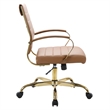 LeisureMod Benmar Modern Adjustable Leather Office Chair In Light Brown