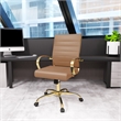 LeisureMod Benmar Modern Adjustable Leather Office Chair In Light Brown