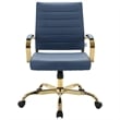 LeisureMod Benmar Modern Adjustable Leather Office Chair In Navy Blue