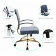 LeisureMod Benmar Modern Adjustable Leather Office Chair In Navy Blue