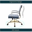LeisureMod Benmar Modern Adjustable Leather Office Chair In Navy Blue