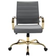 LeisureMod Benmar Modern Adjustable Leather Office Chair In Gray