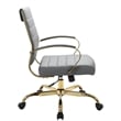 LeisureMod Benmar Modern Adjustable Leather Office Chair In Gray