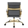 LeisureMod Benmar Modern Adjustable Leather Office Chair In Gray