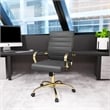 LeisureMod Benmar Modern Adjustable Leather Office Chair In Gray