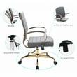 LeisureMod Benmar Modern Adjustable Leather Office Chair In Gray