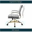 LeisureMod Benmar Modern Adjustable Leather Office Chair In Gray