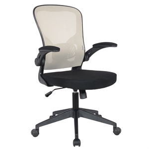 leisuremod newton modern mesh office swivel chair in beige