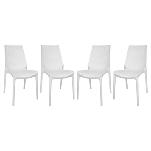 leisuremod kent lightweight outdoor stackable dining chair set of 4
