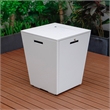 LeisureMod Chelsea Gas Fire Pit Table 37000 BTU With Lid in White