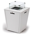LeisureMod Chelsea Gas Fire Pit Table 37000 BTU With Lid in White