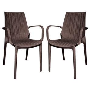 leisuremod kent lightweight outdoor stackable dining armchair set of 2