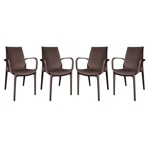 leisuremod kent lightweight outdoor stackable dining armchair set of 4
