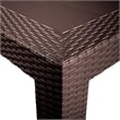 LeisureMod Mace Modern Weave Design Outdoor Patio Rectangle Brown Dining Table