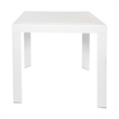 LeisureMod Mace Modern Weave Design Outdoor Patio Square White Dining Table