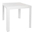 LeisureMod Mace Modern Weave Design Outdoor Patio Square White Dining Table
