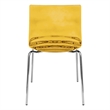 LeisureMod Astor Rain Drop Design Dining Chair in Transparent Orange