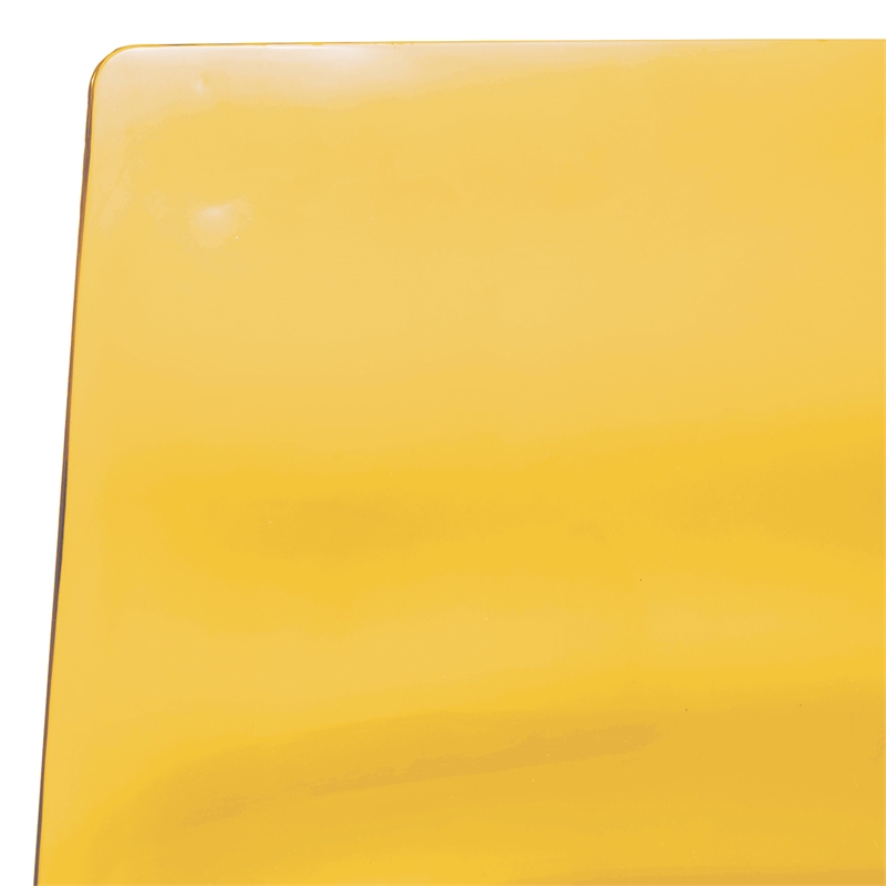 LeisureMod Astor Rain Drop Design Dining Chair in Transparent Orange