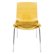 LeisureMod Astor Rain Drop Design Dining Chair In Transparent Orange Set of 2