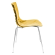 LeisureMod Astor Rain Drop Design Dining Chair In Transparent Orange Set of 2
