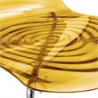 LeisureMod Astor Rain Drop Design Dining Chair In Transparent Orange Set of 4