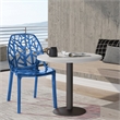 LeisureMod Cornelia Modern Plastic Dining Side Chair in Blue