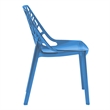 LeisureMod Cornelia Modern Plastic Dining Side Chair in Blue (Set of 2)