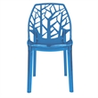 LeisureMod Cornelia Modern Plastic Dining Side Chair in Blue (Set of 4)