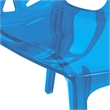 LeisureMod Cornelia Modern Plastic Dining Side Chair in Blue (Set of 4)