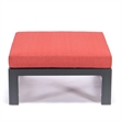 LeisureMod Chelsea Patio Aluminum Ottoman with Red Cushions (Set of 2)